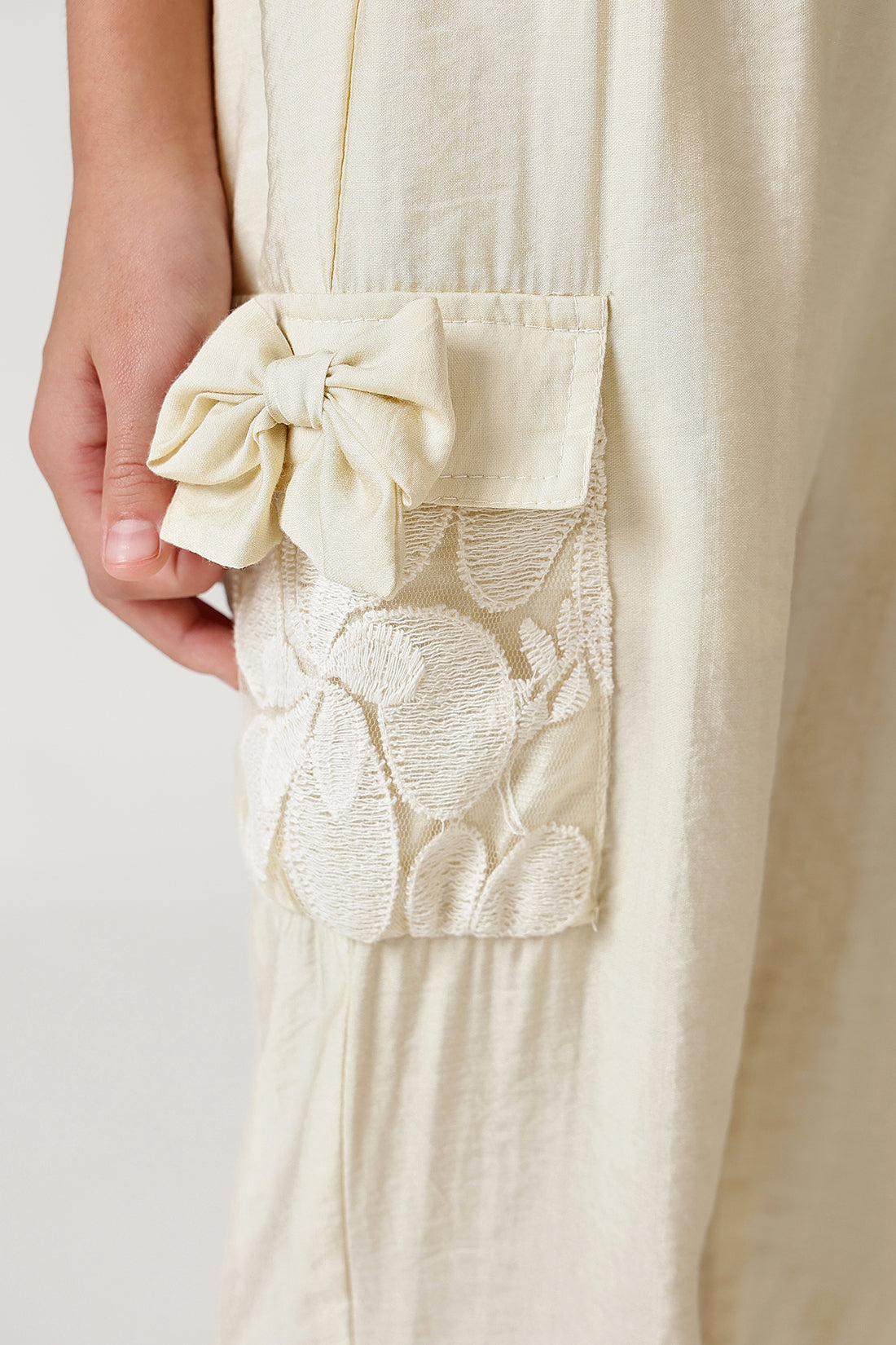 Girls Sand Loose Fit Solid Jogger by One Friday