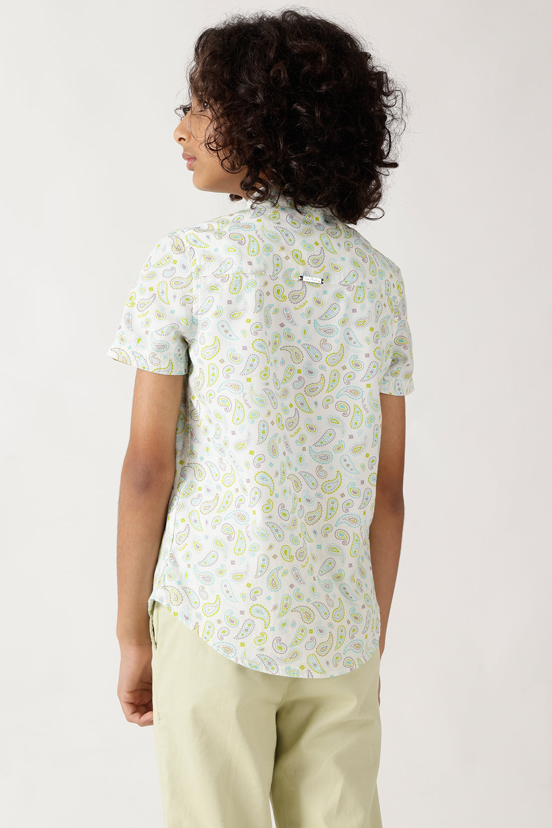 Boys Multi Color Loose Fit Half Sleeve Printed Shirt By One Friday