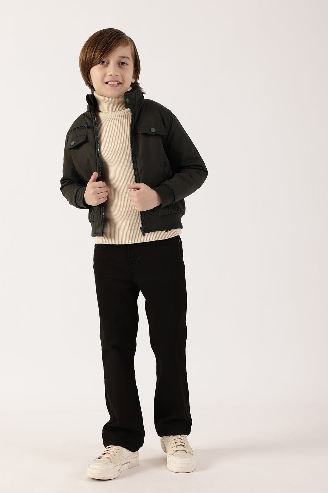 Boys Olive Cotton Jacket One Friday