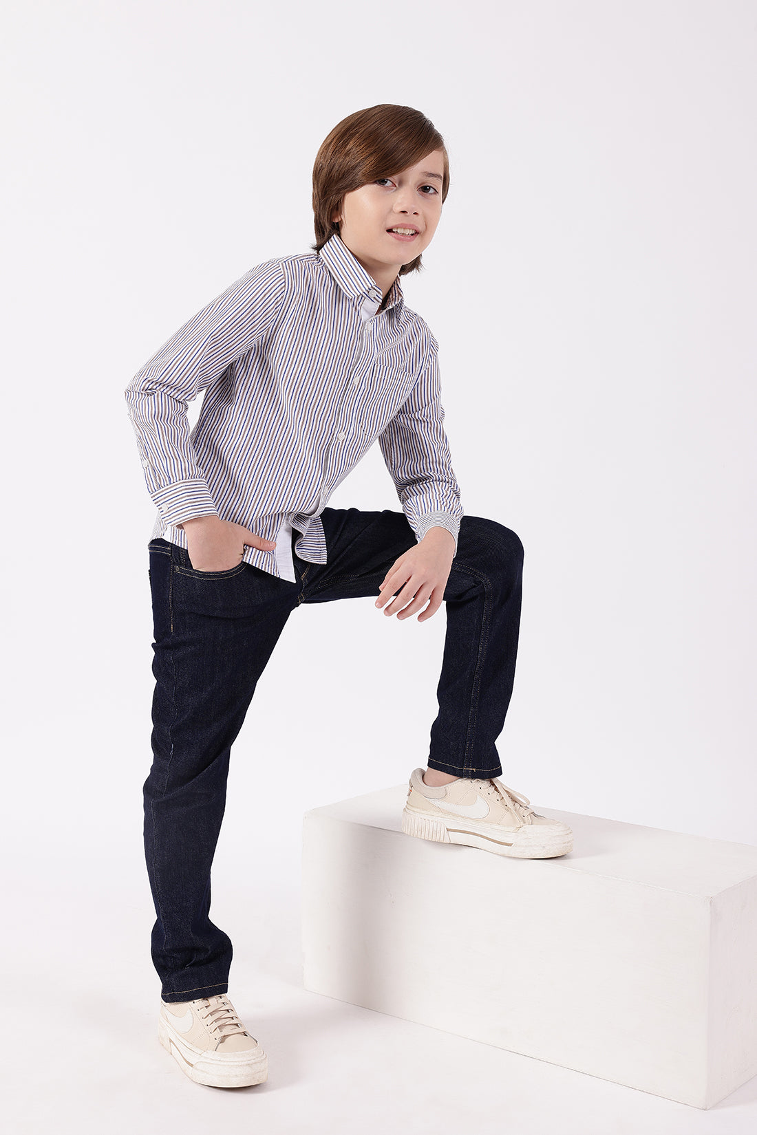 Boys Multi-Color Striped Shirt