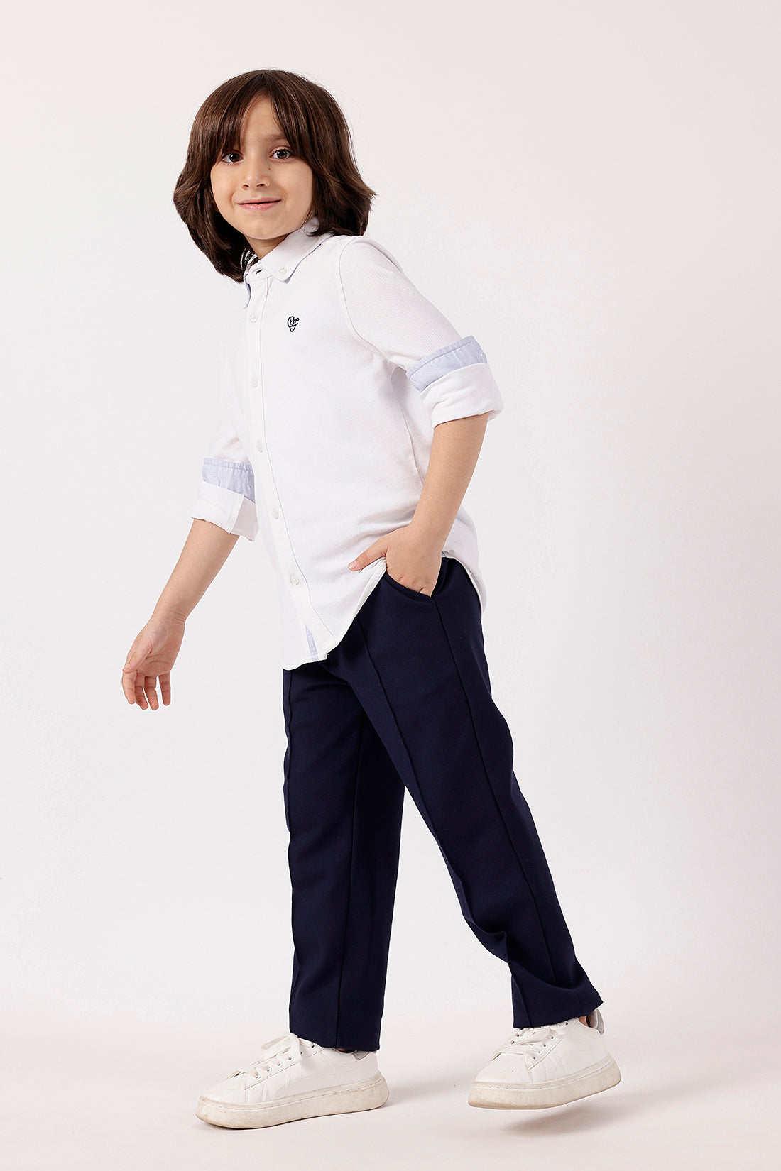 Boys Navy Blue Lycra Trouser