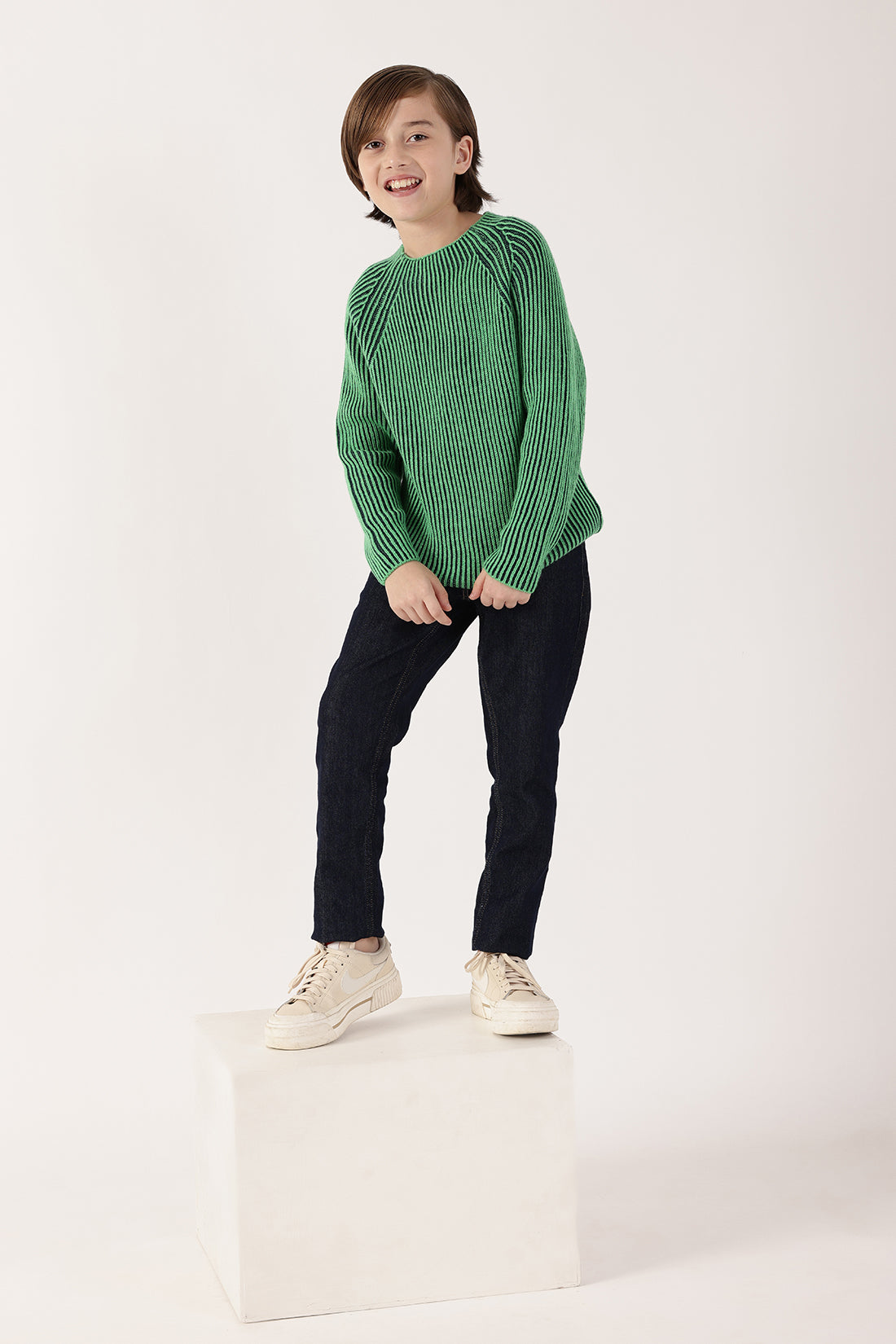 Boys Green Sweater – Round Neck
