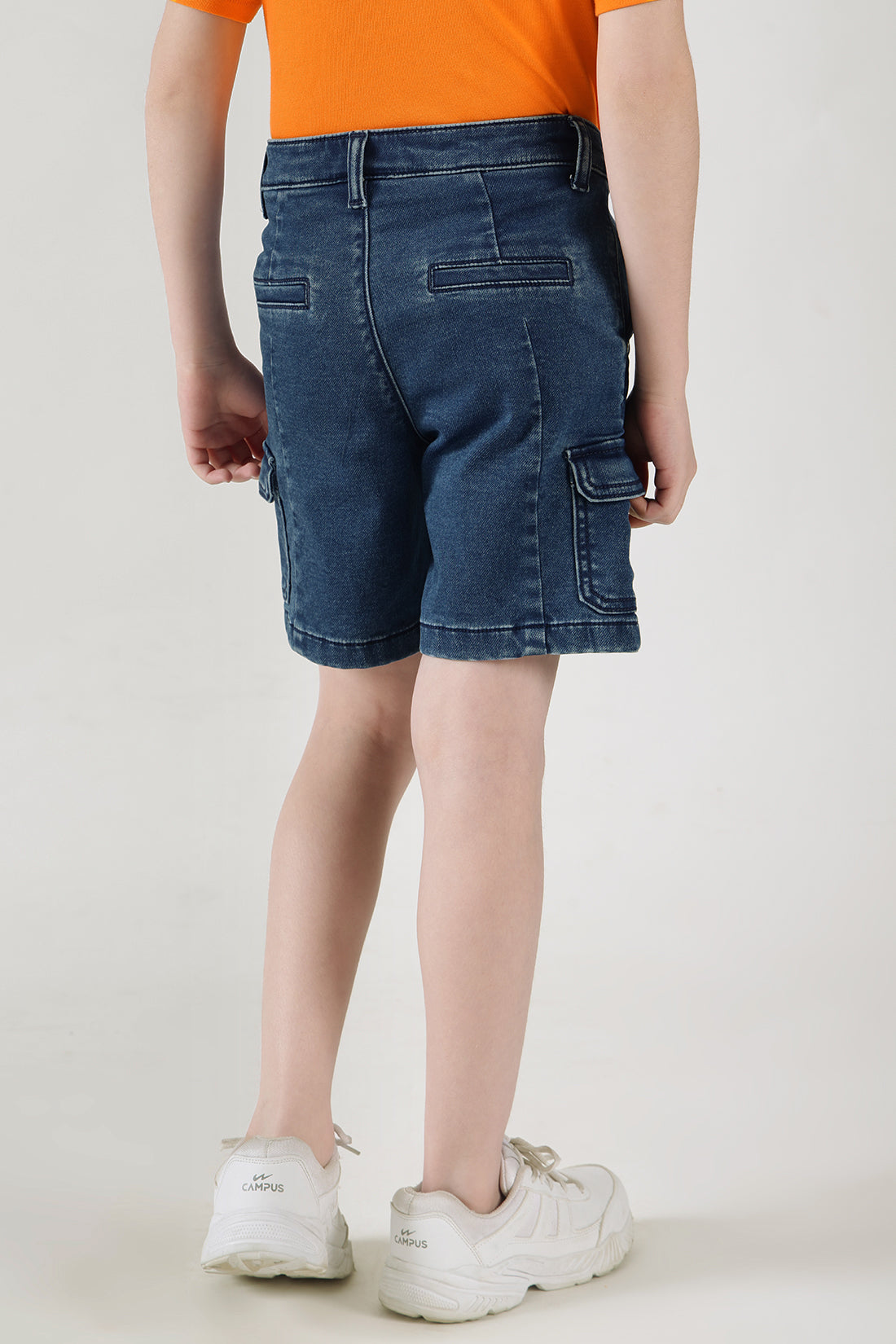 Boys Blue Regular Fitted Solid Shorts by One Friday