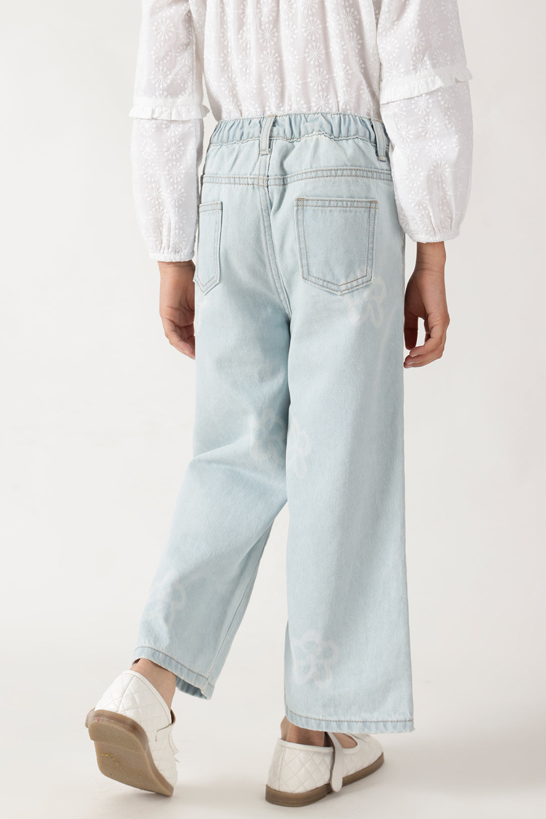 Girls Blue Straight Fit Denim Jeans