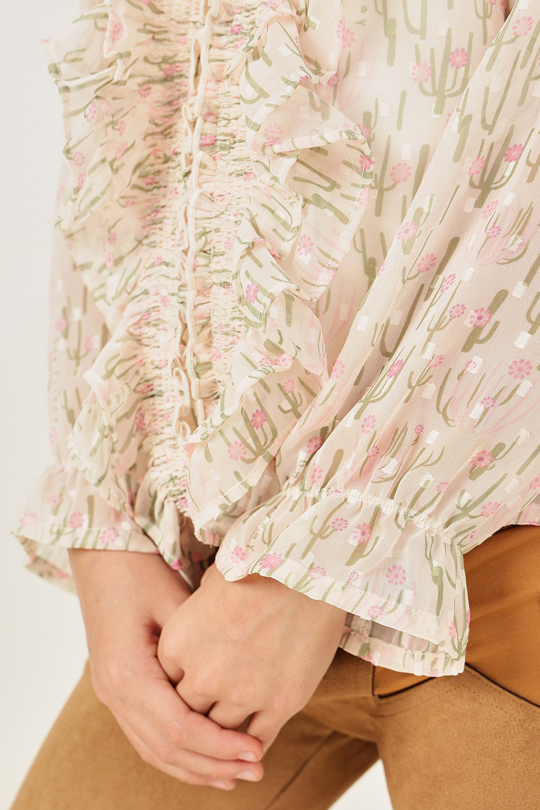 Girls Multicolor Abstract Print Woven Top