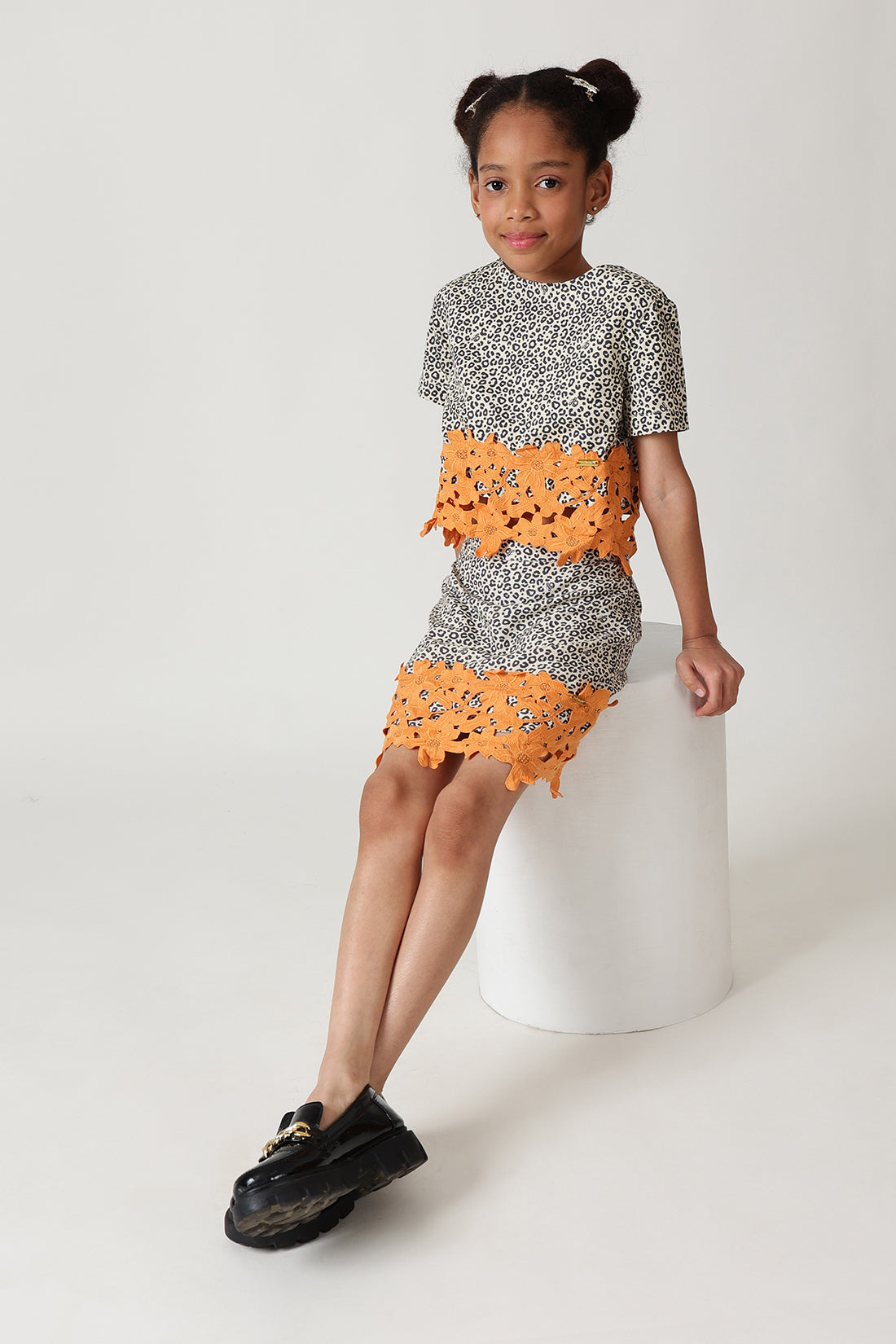 Girls Multi Color Color Regular Fit Short Sleeve Printed Tops By One Friday