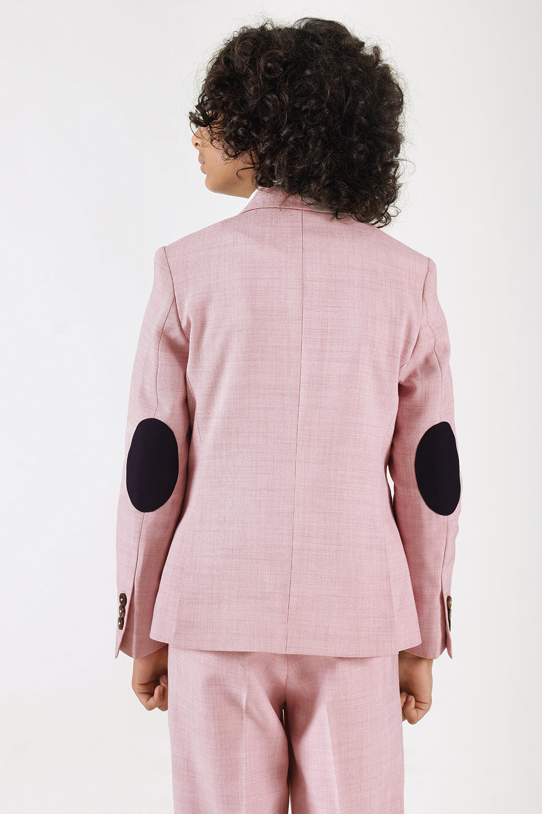 Boys Pink Regular Fit Blazer & Pants Two-Piece Suit Set by One Friday