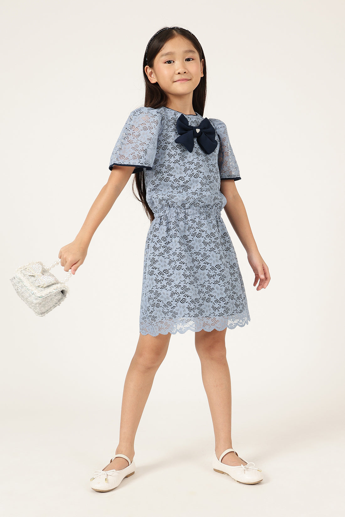 Girls Blue Woven Dress