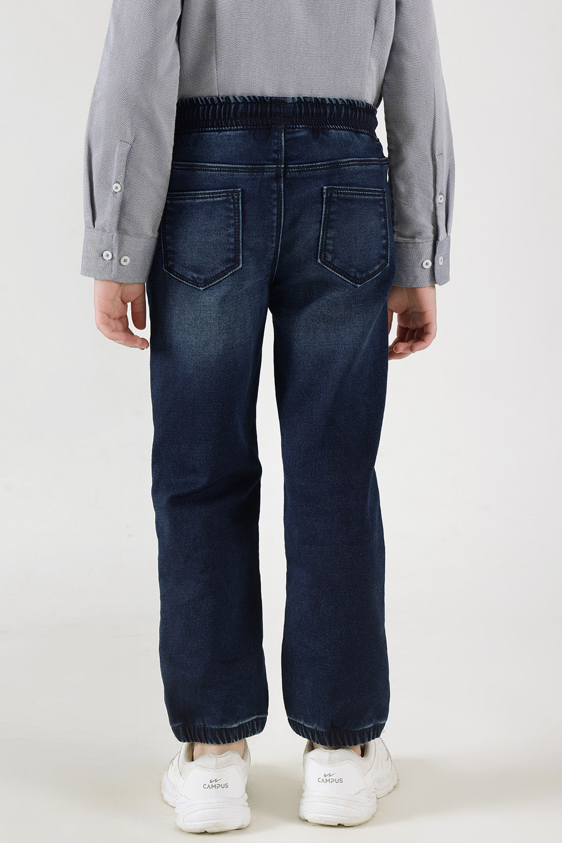 Boys Loose Fit 100% Cotton Solid Denim Cargo by One Friday