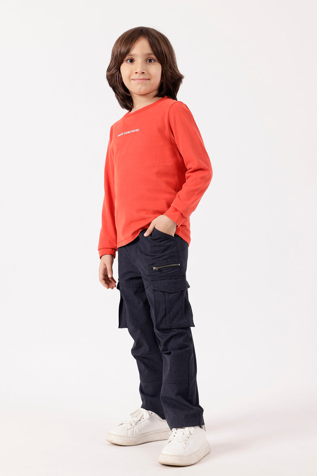 One Friday Boys Orange Solid T-Shirt