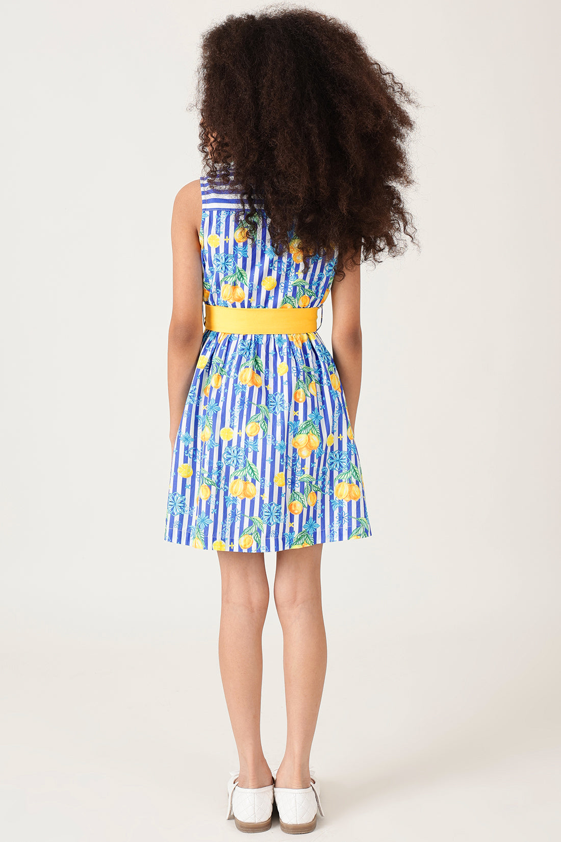 Girls Multicolor Printed Shirt Dress By Sleeveless - One Friday