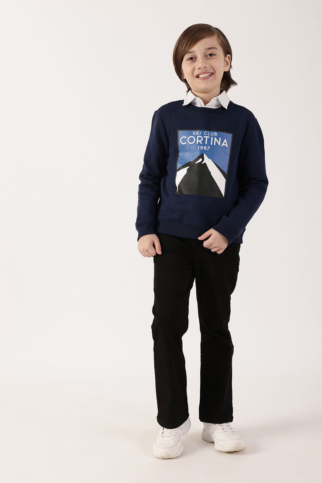 Boys Navy Blue Sweatshirt – Round Neck