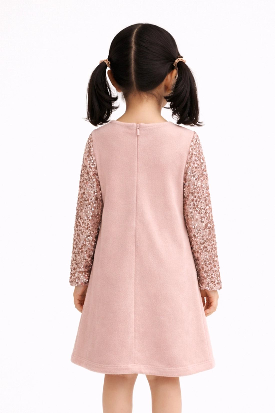 Girls Pink Solid Day Dress