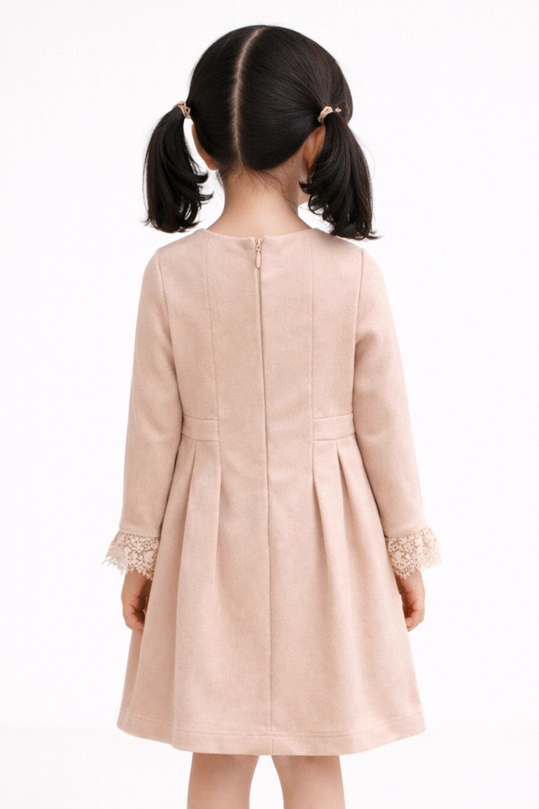 Girls Peach Solid Summer Dress