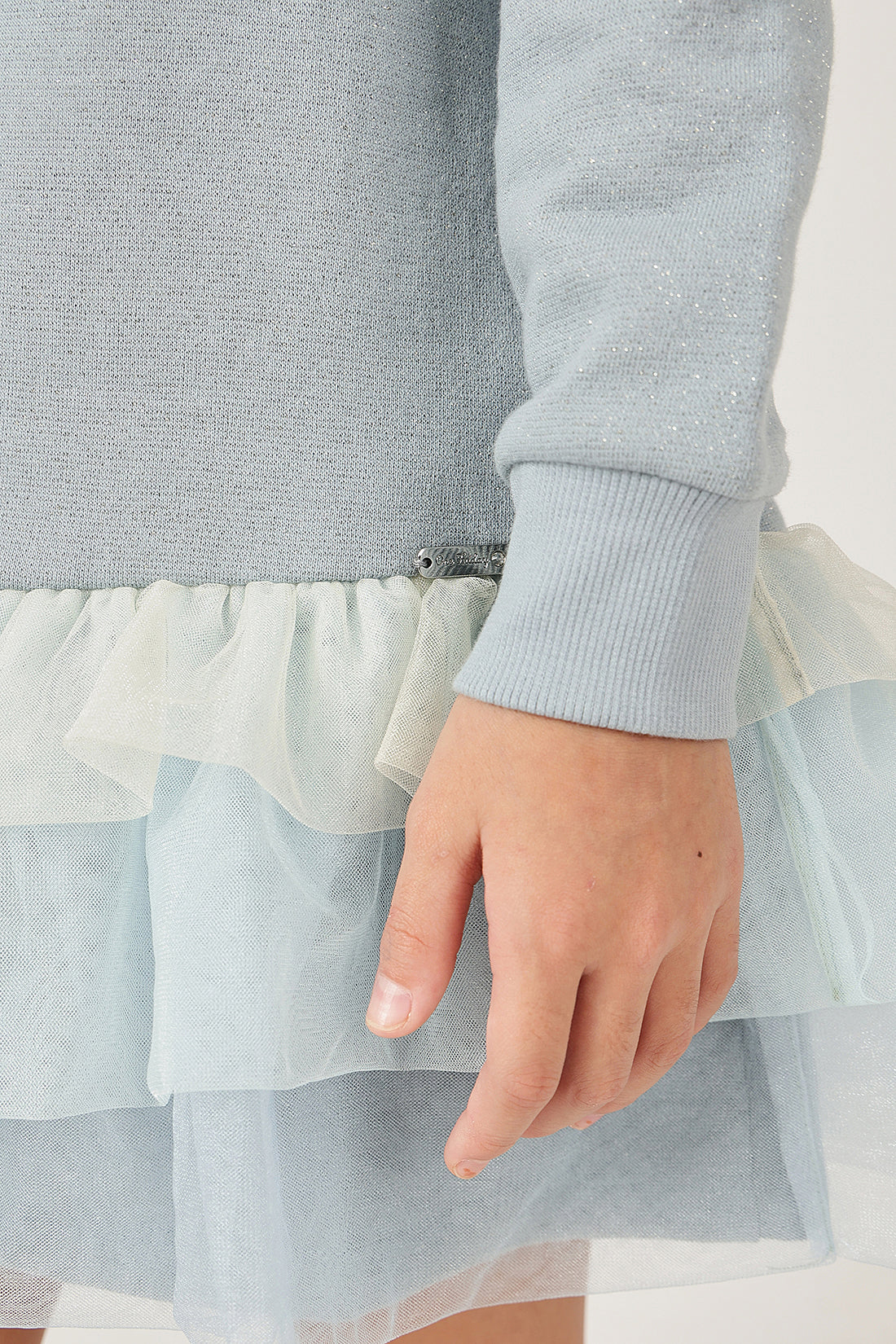 Girls Solid Cotton Knit Full Sleeve Dress