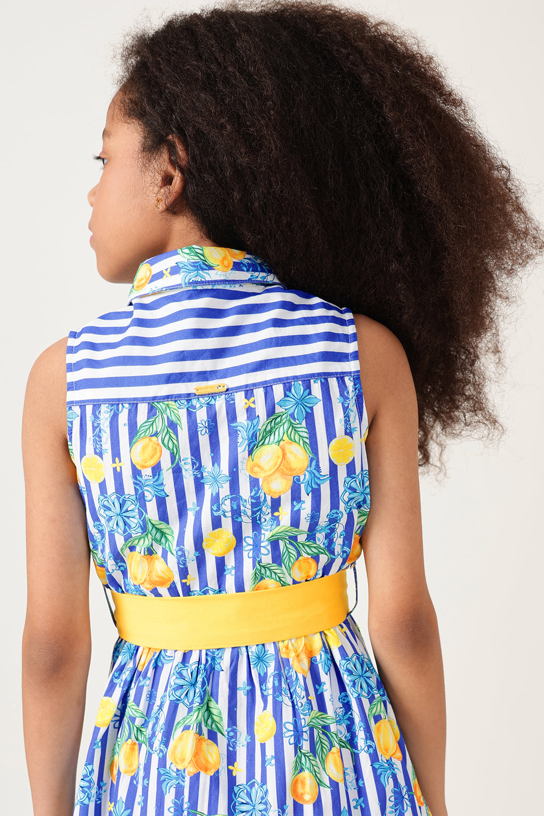 Girls Multicolor Printed Shirt Dress By Sleeveless - One Friday