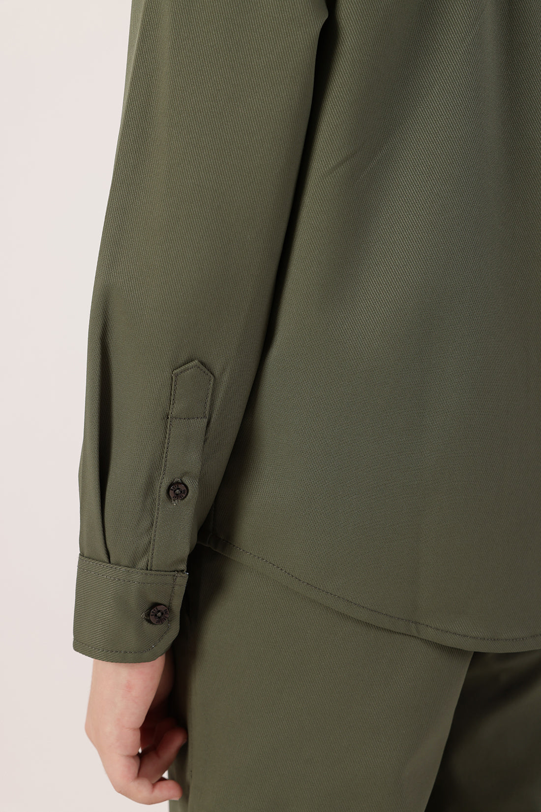 Boys Olive Cotton Knit Overshirt