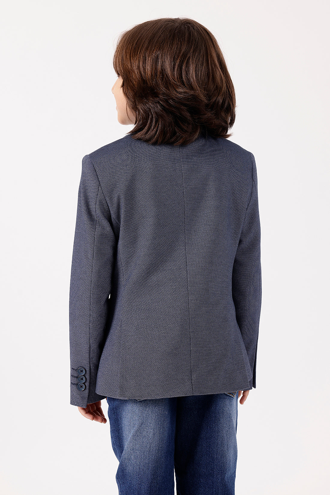 Boys’ Blue Formal Blazer with Chest Pocket Square