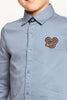 One Friday Blue Cotton Solid Shirt