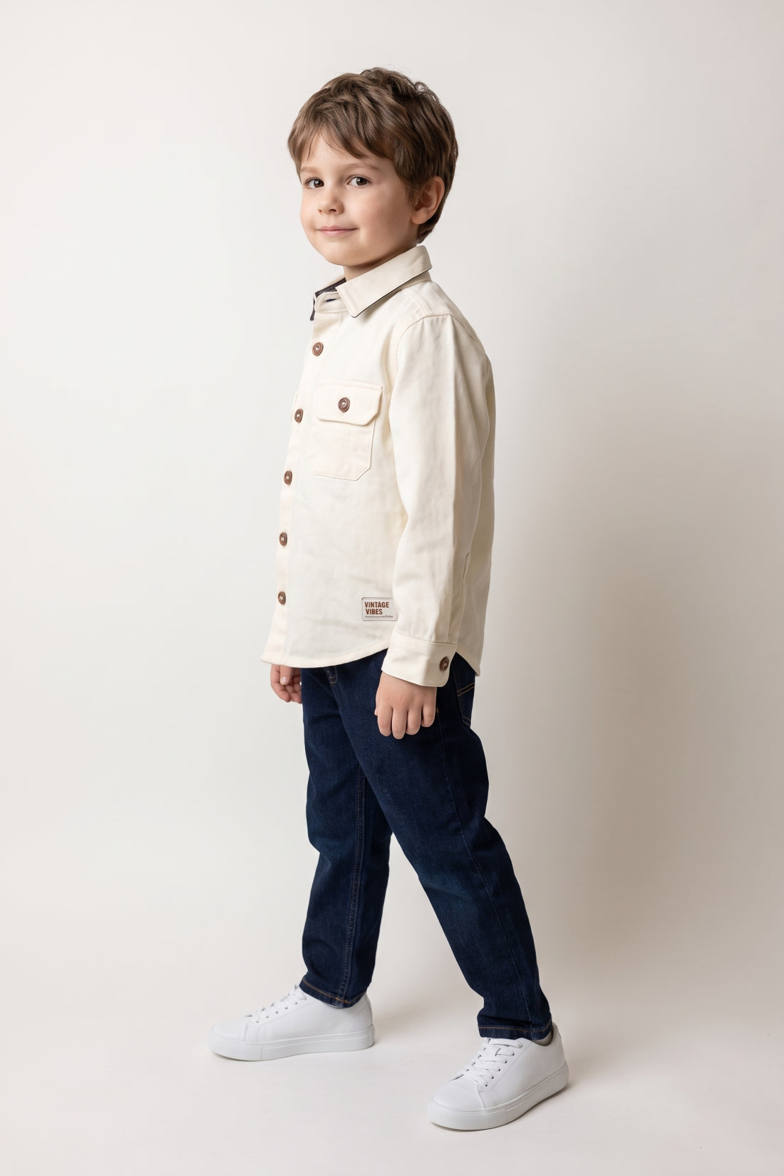 Boys Blue Embellished Cotton Denim Zip Jeans