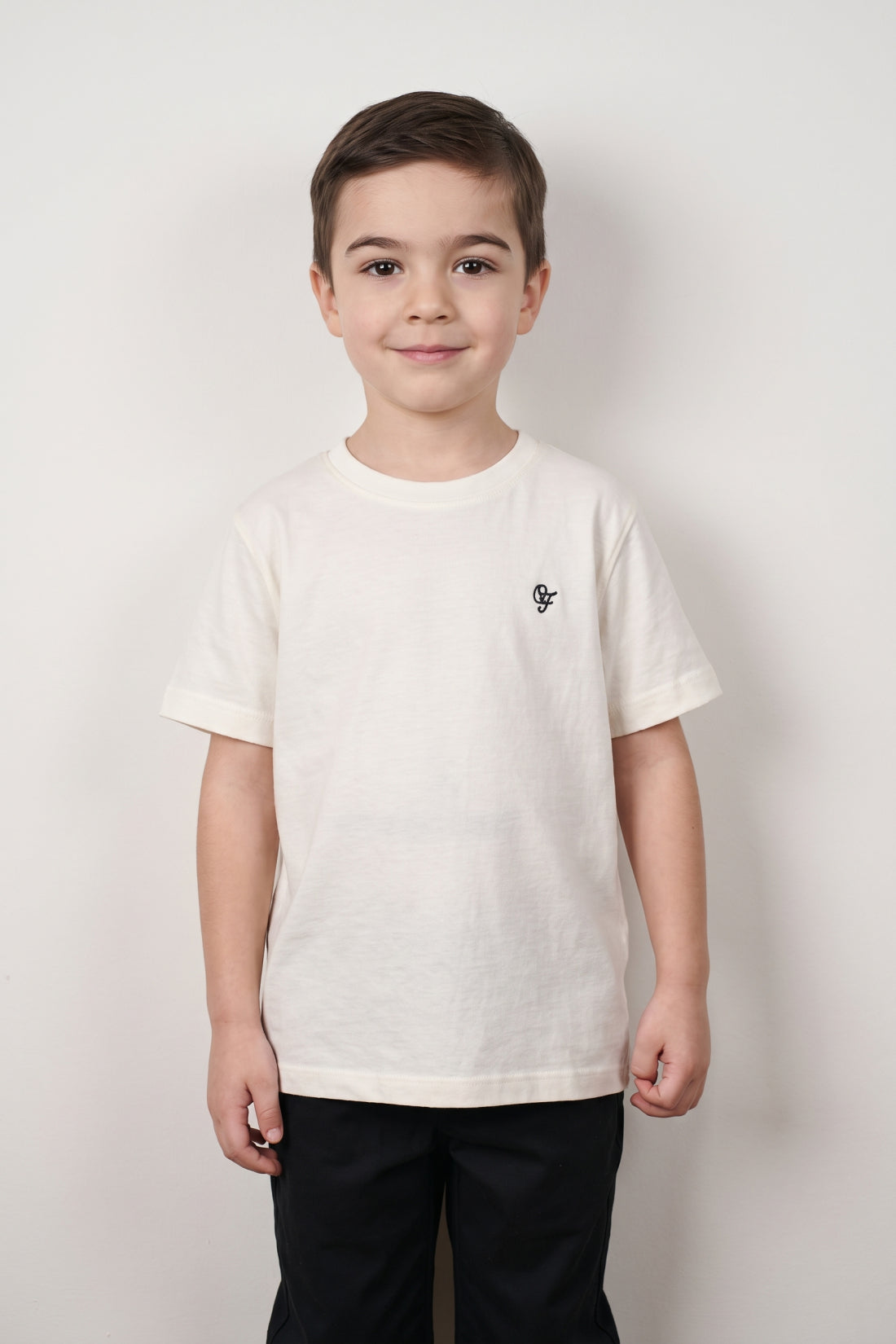 Boys White Modal Blend Round Neck T-Shirt