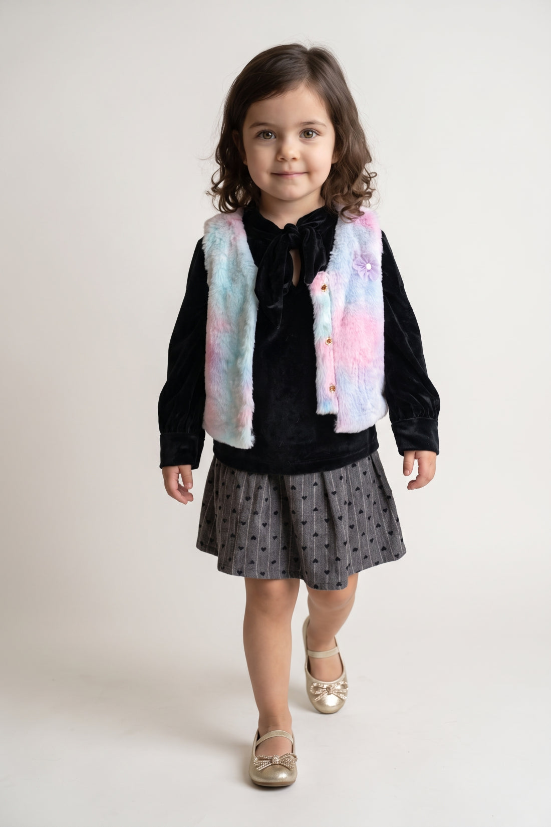 Girls Multi Fur Winter Shrug