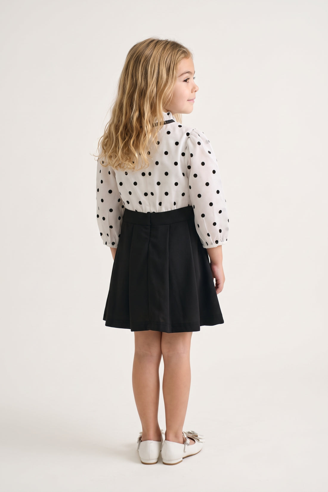 Multi Colour Polka Print Full Sleeve Dress