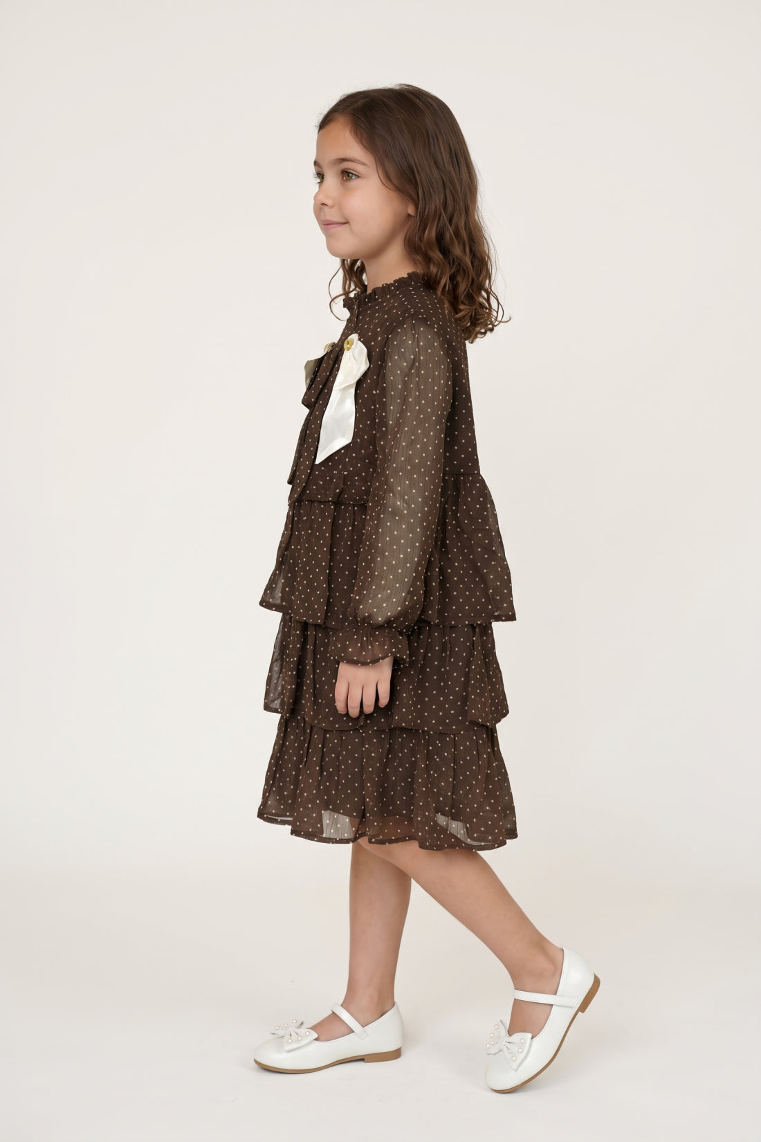 Multi Printed Chiffon Half Sleeve Dress