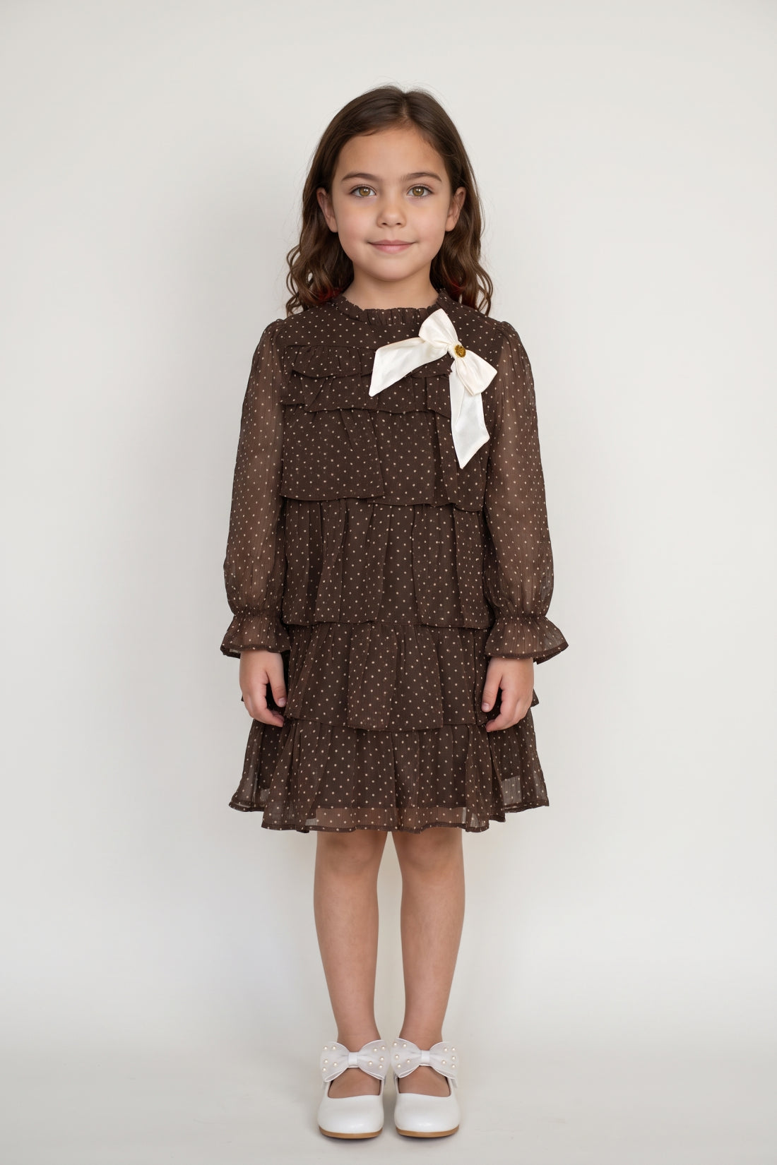 Multi Printed Chiffon Half Sleeve Dress