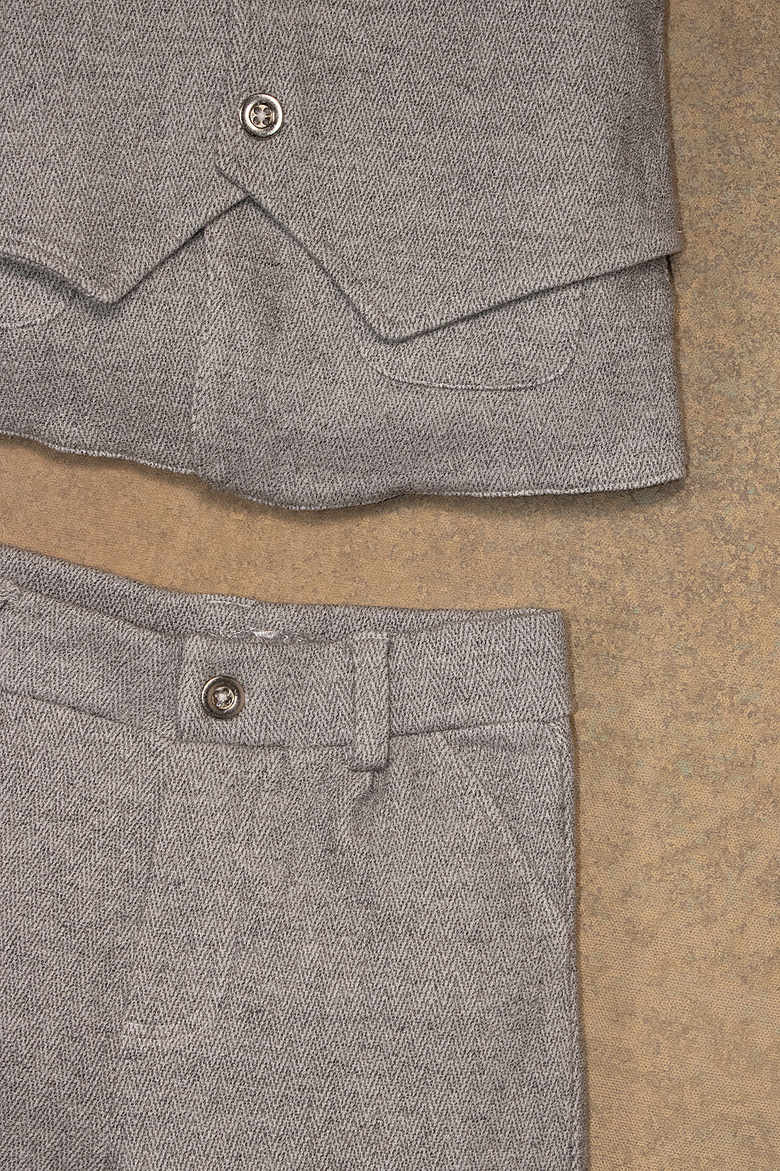 One Friday Baby Boys Grey Solid 3 Piece Suit