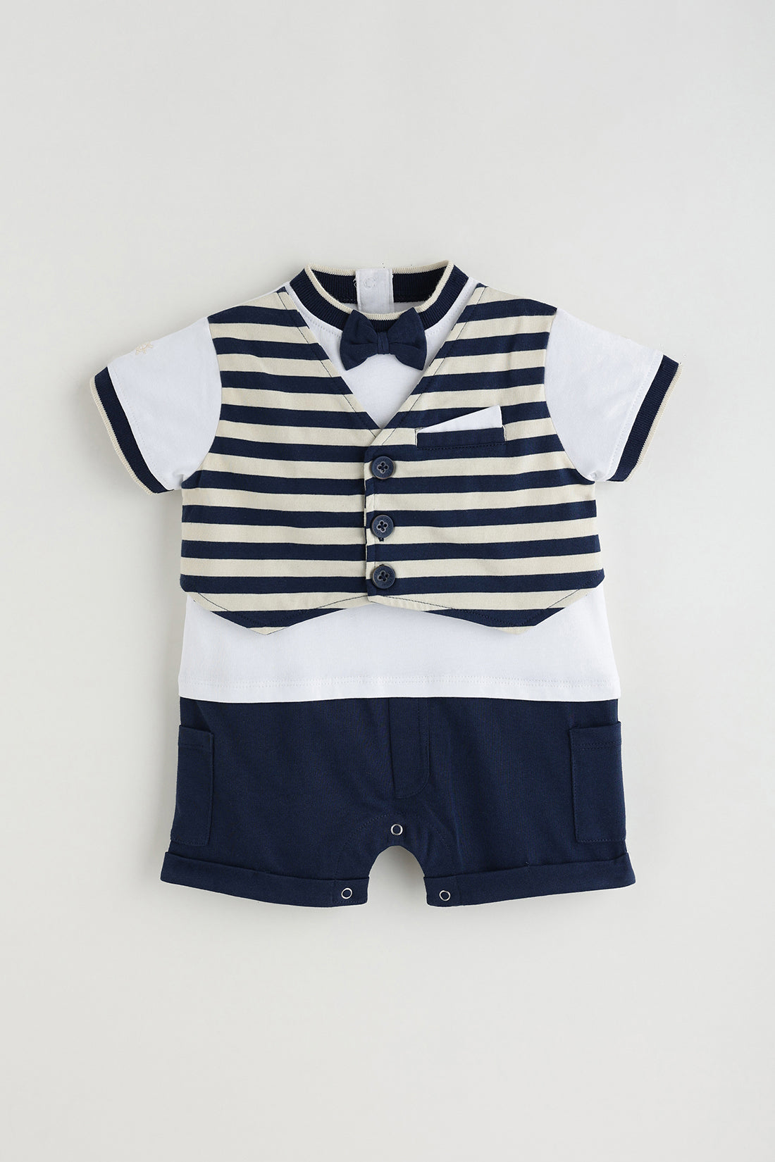 Kids Boys Blue Short Sleeve Printed Clothing Set By One Friday