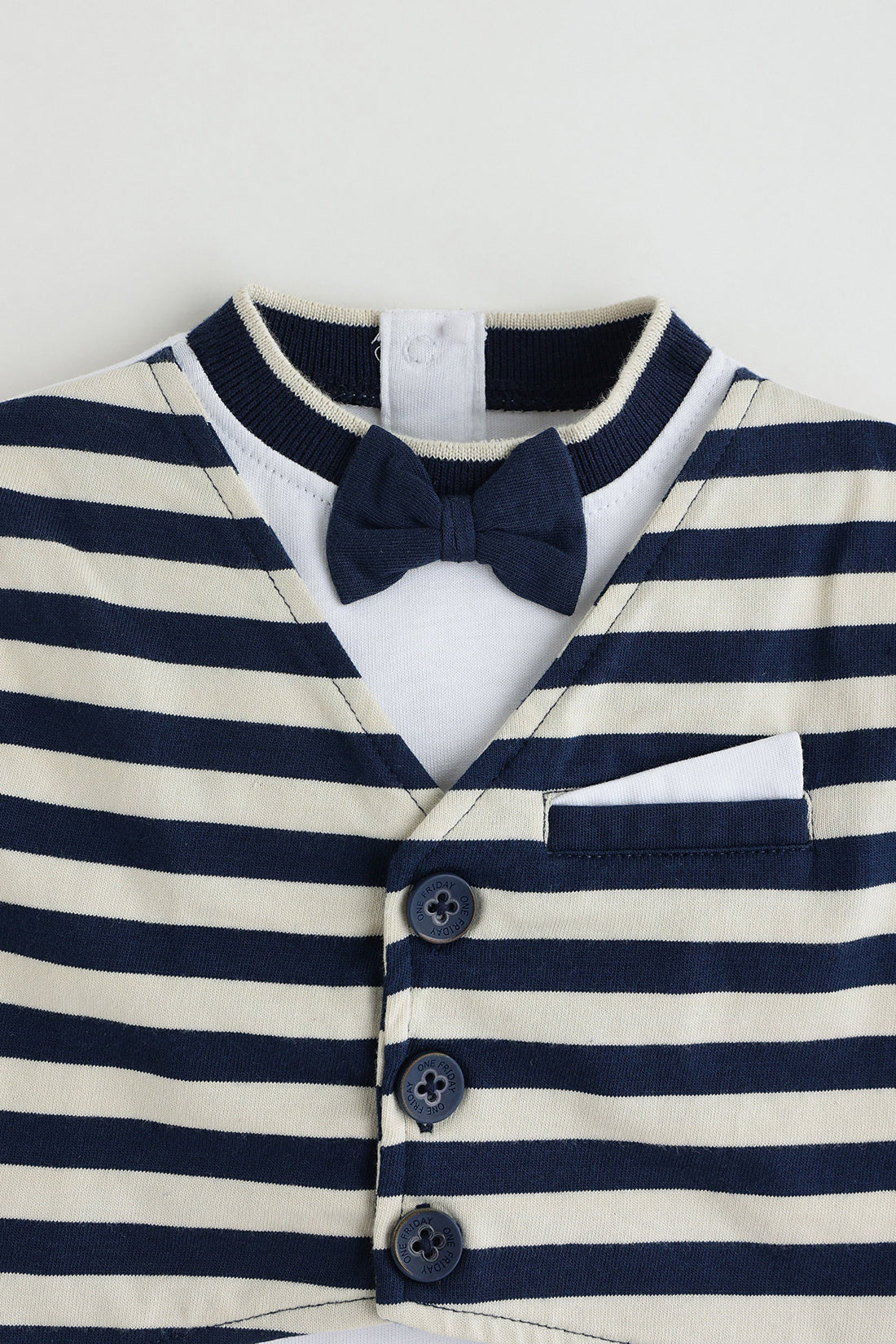 Kids Boys Blue Short Sleeve Printed Clothing Set By One Friday