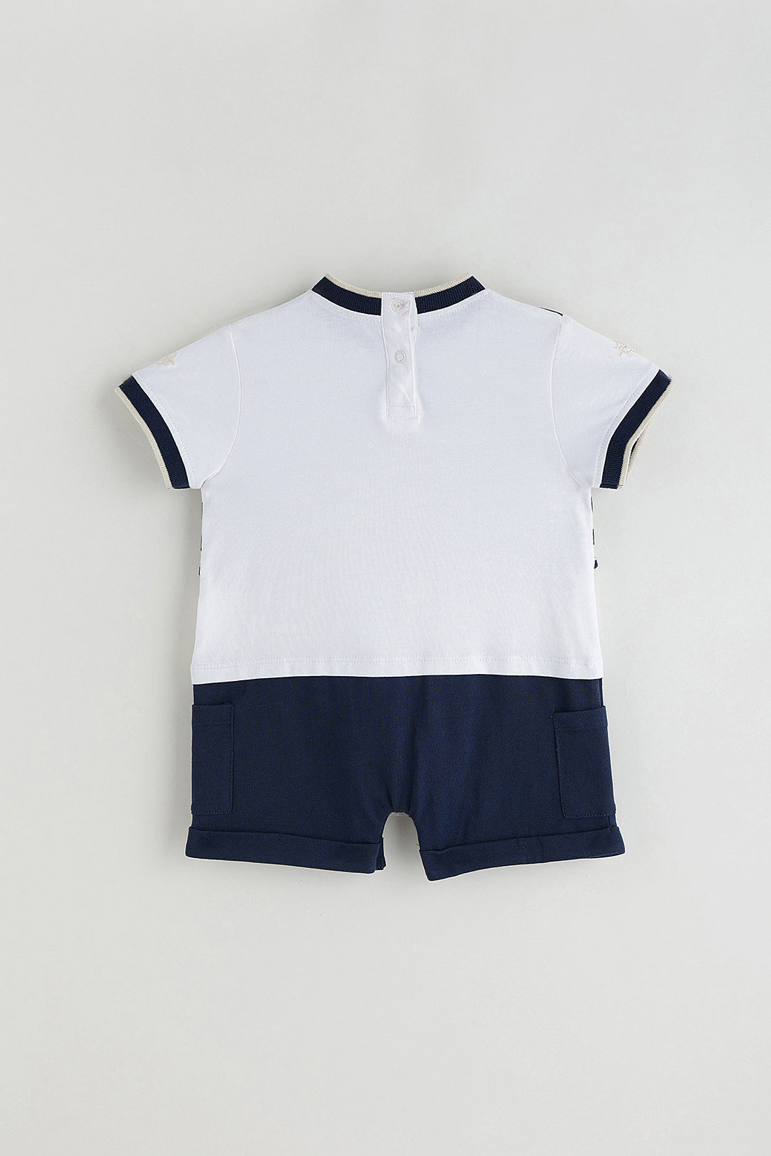 Kids Boys Blue Short Sleeve Printed Clothing Set By One Friday