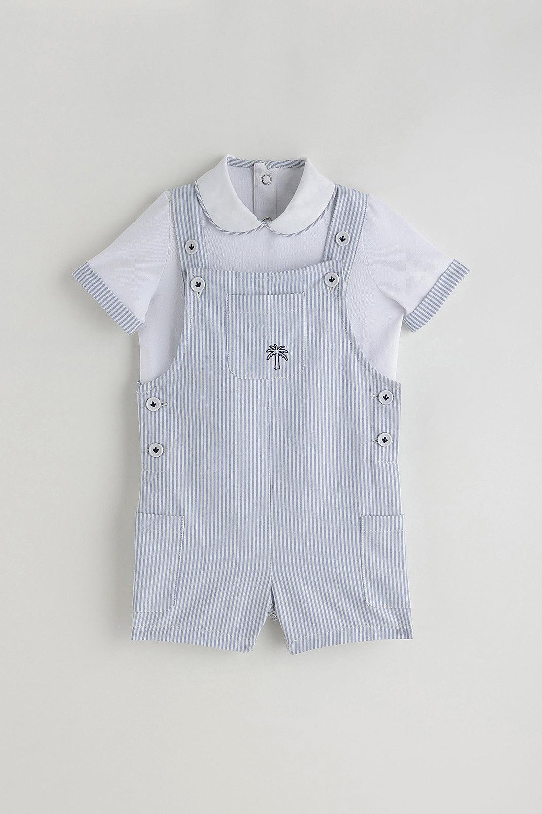 Kids Boys Aqua Color Half Sleeve Clothing Set By One Friday