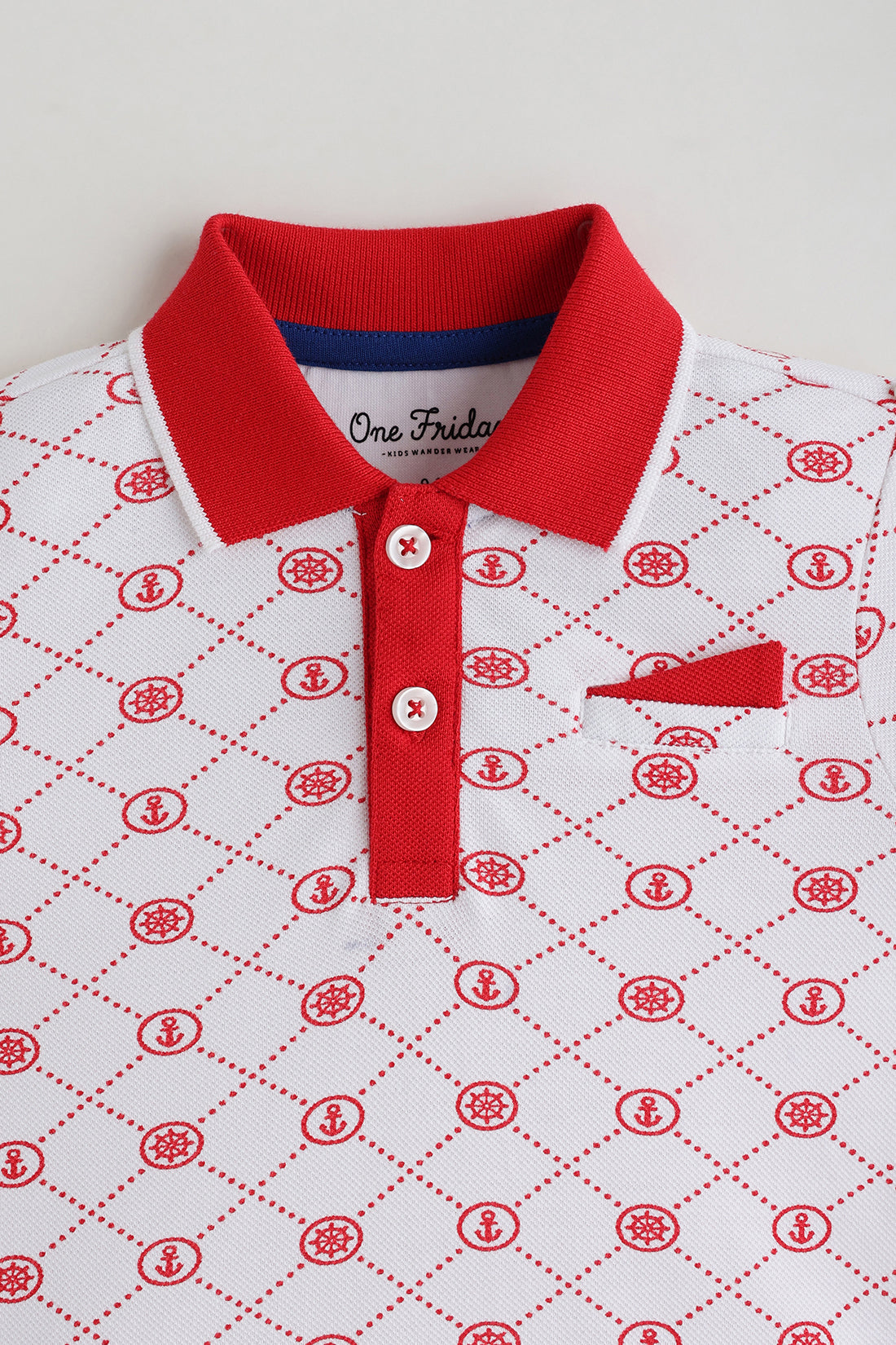 Kids Boys Red Regular Short Sleeve Printed T-Shirt by One Friday