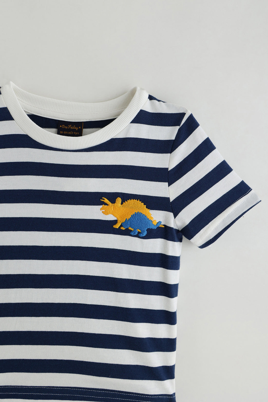 Kids Boys Blue Regular Half Sleeve Printed T-Shirt By One Friday