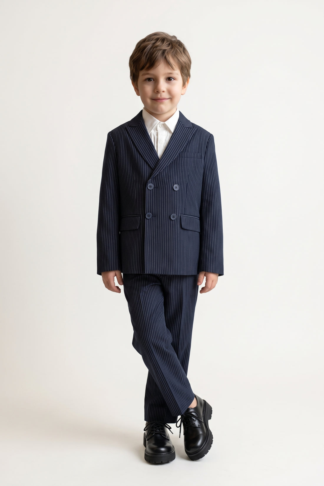 Boys Navy Blue Star Print Twill Blazer