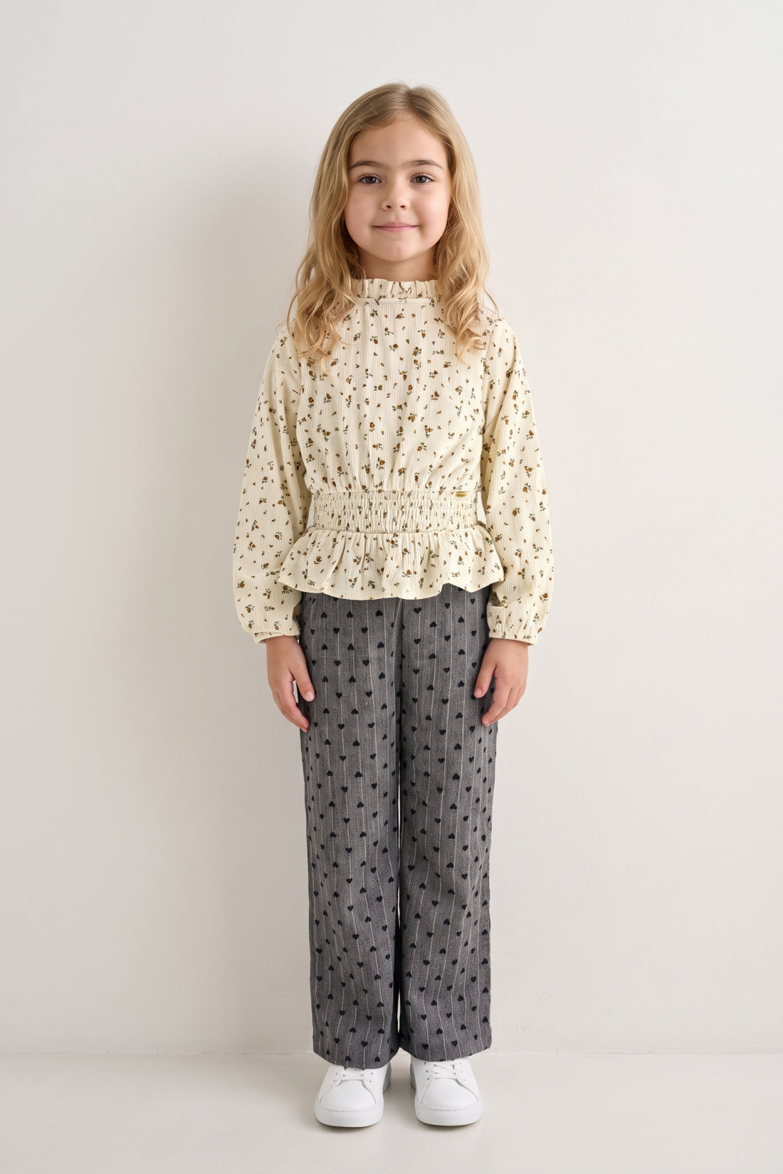 Girls Multicolour Printed Corduroy Top