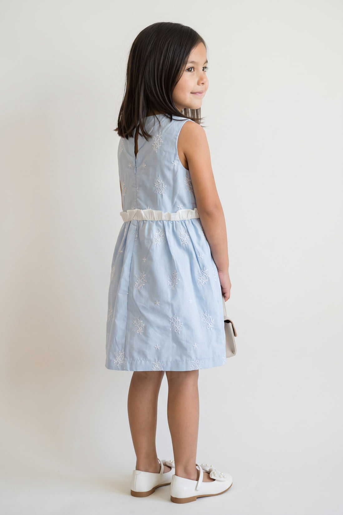 Blue Satin Cap Sleeve Zip Dress