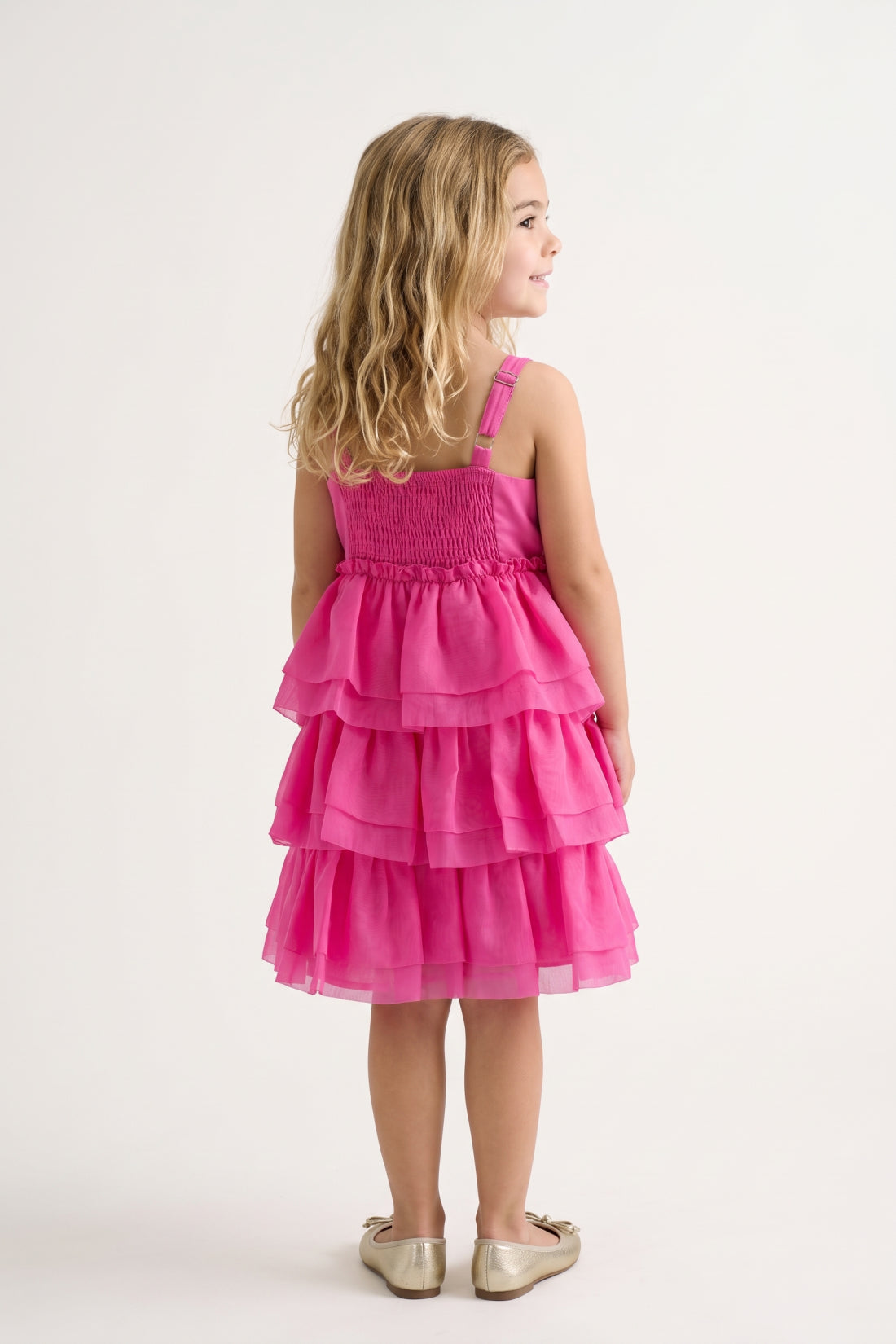 Girls Pink Organza Party Dress