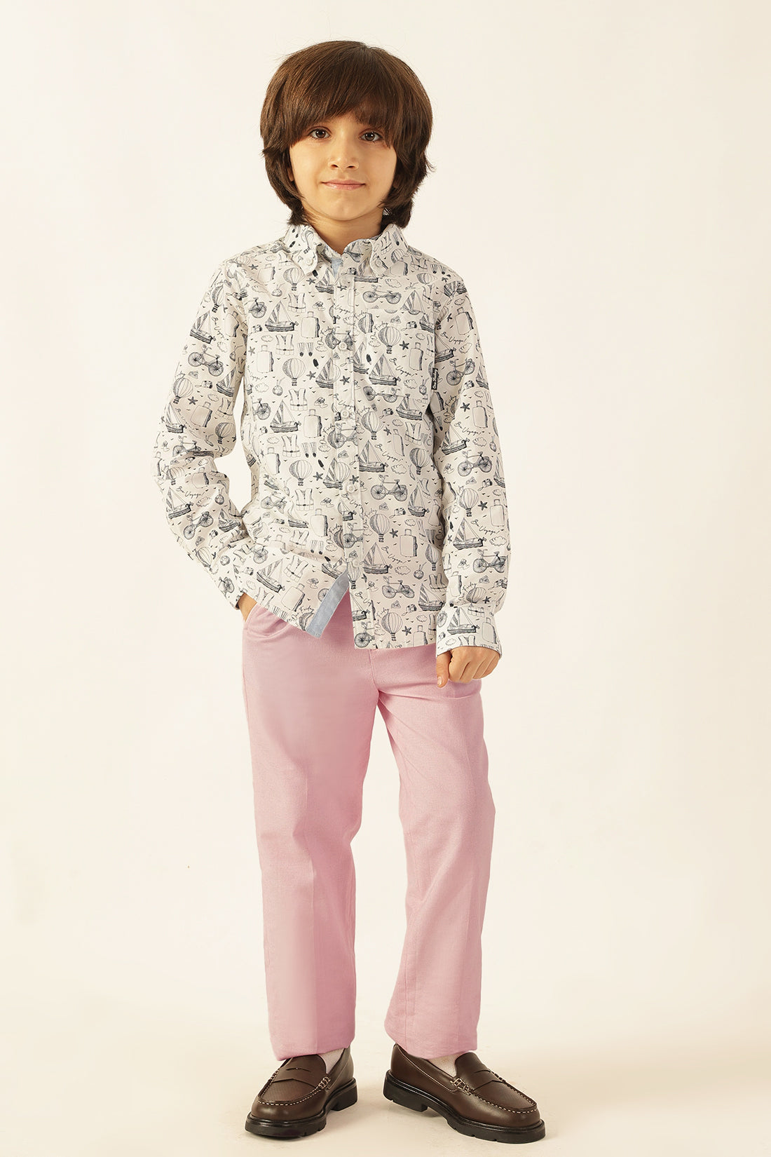 Boys Multi Color Abstract Shirt