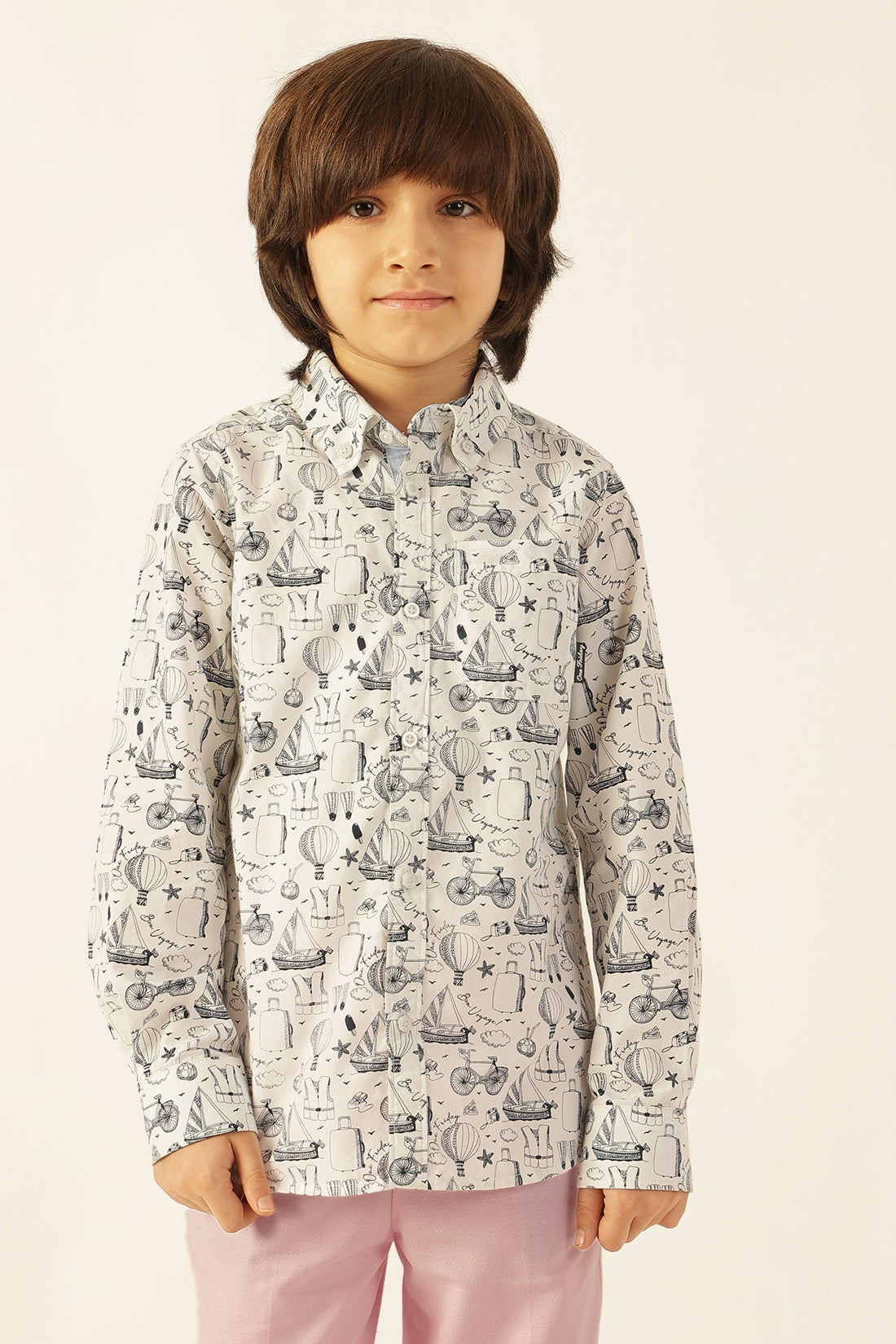 Boys Multi Color Abstract Shirt
