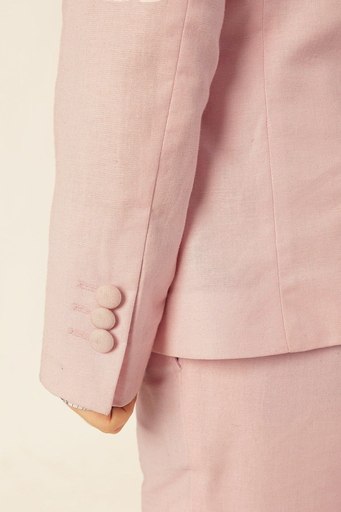 Boys Pink Solid Cotton Summer Suit – Formal Wear