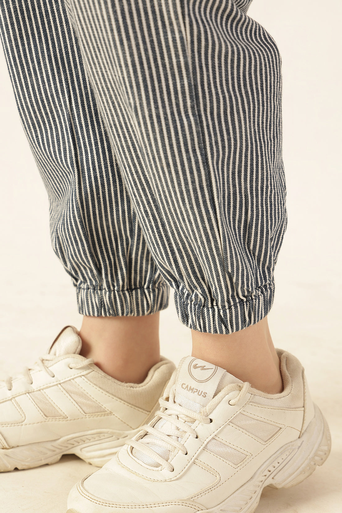 Boys Blue Striped Jogger Pants
