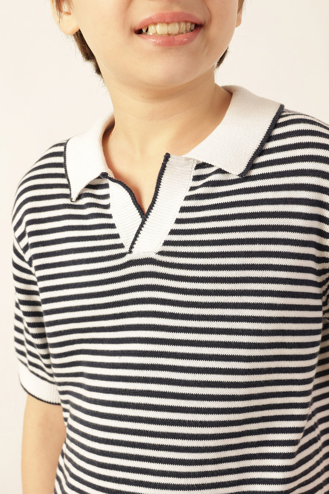 Boys Multi Striped Jacquard Polo T-Shirt