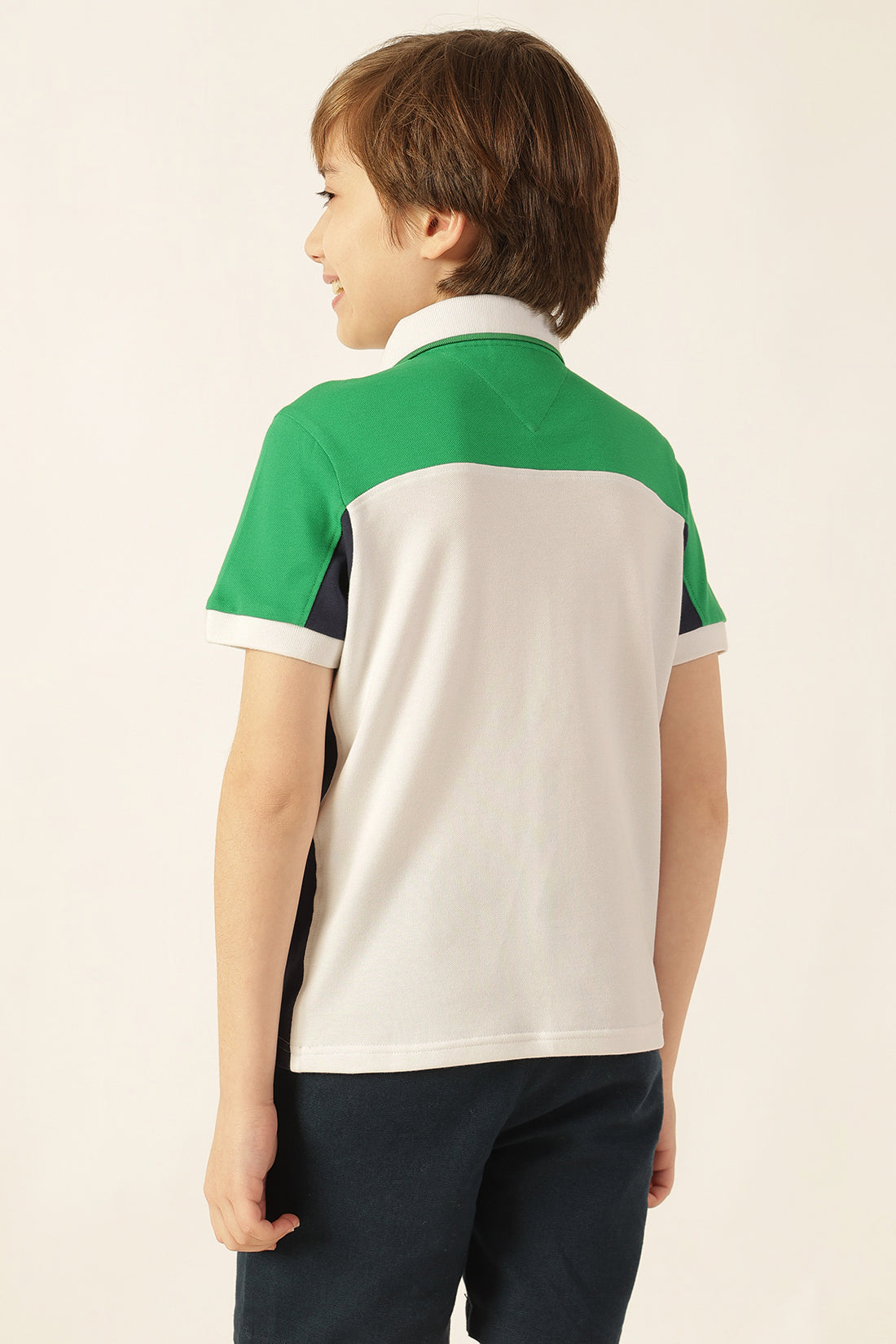Boys Multi Solid Polo Neck Lycra T-Shirt