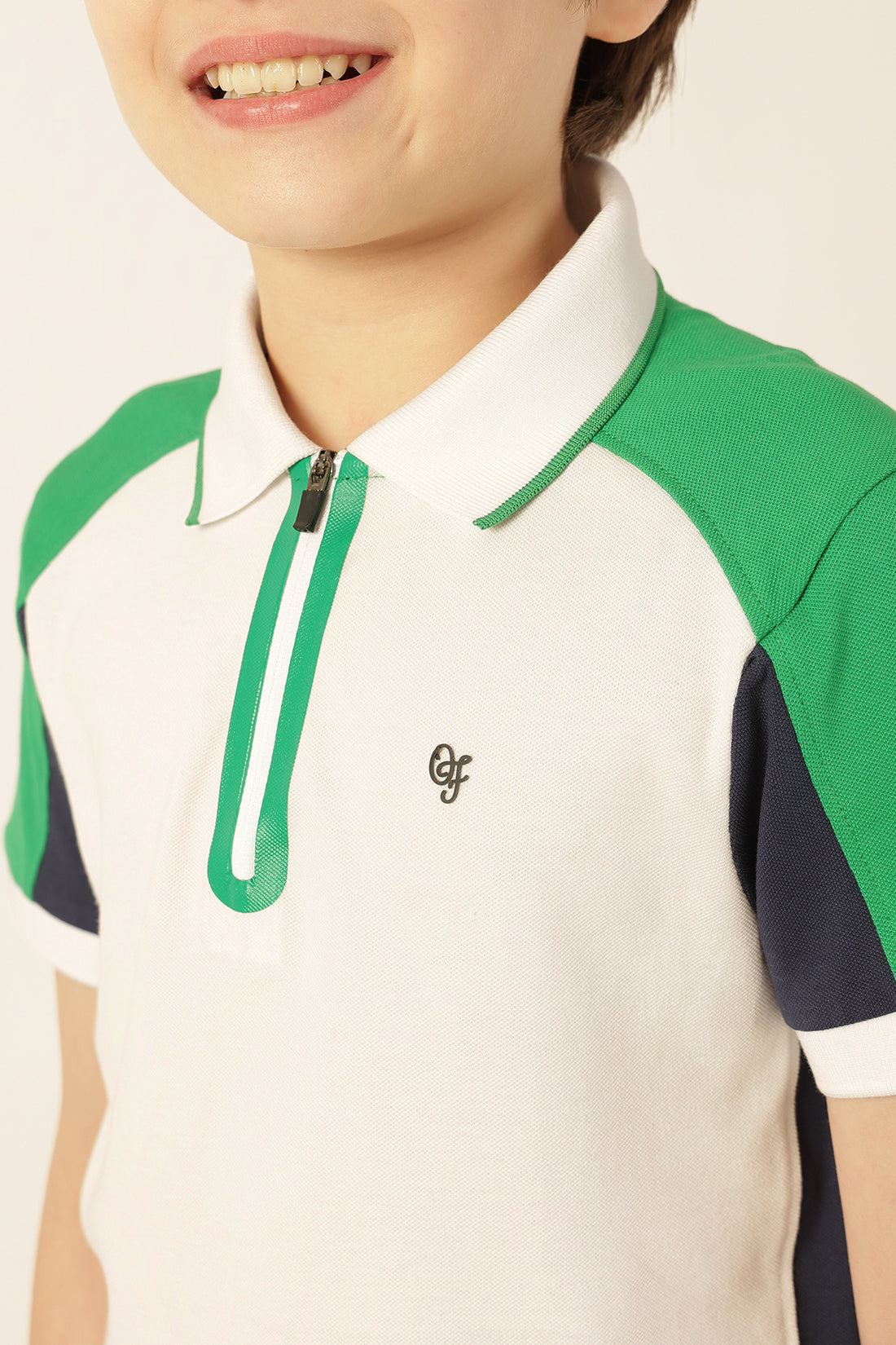 Boys Multi Solid Polo Neck Lycra T-Shirt