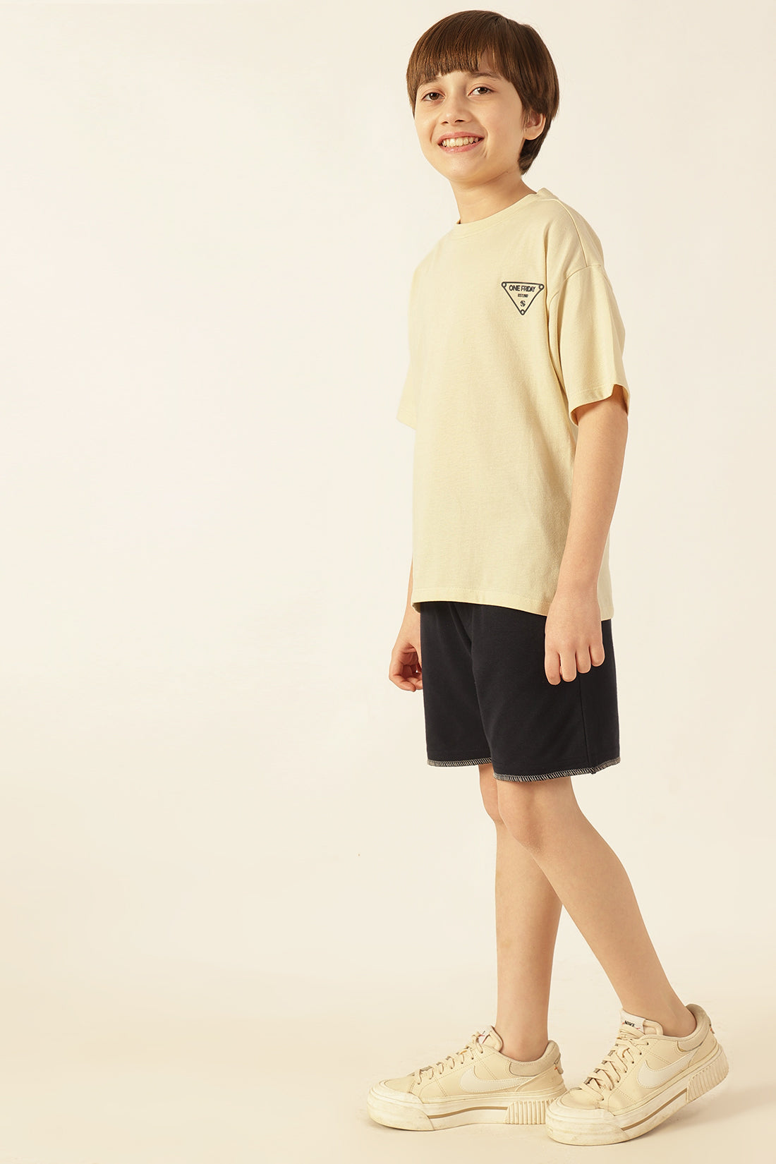 Boys Navy Blue Knit Lycra Shorts