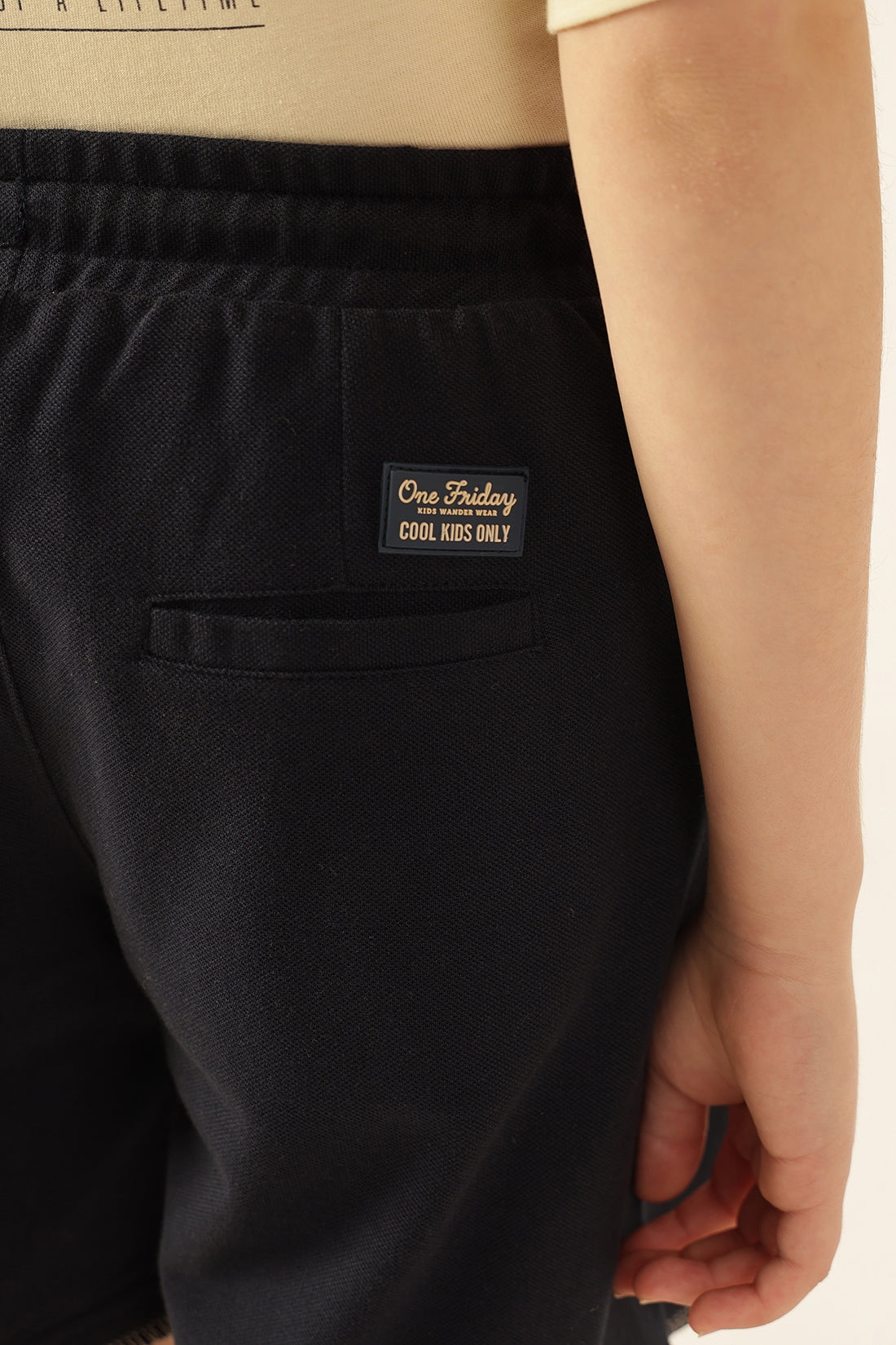 Boys Navy Blue Knit Lycra Shorts