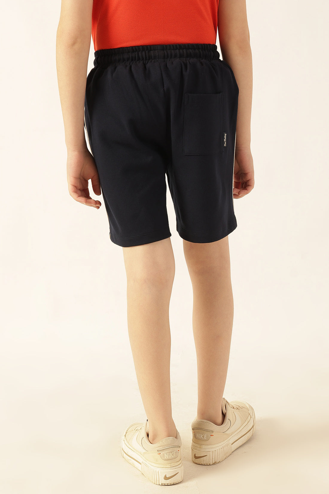 Boys Navy Blue Knit Tencel Lycra Shorts